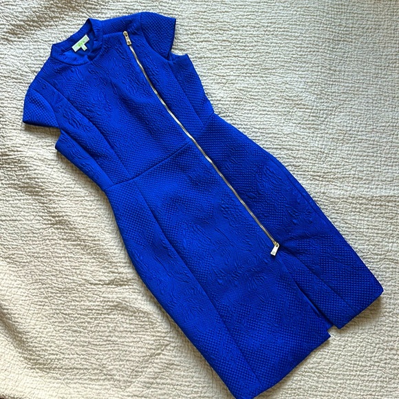 Shanghai Tang Royal Blue Quilted Dress US6 on tag - Picture 2 of 10